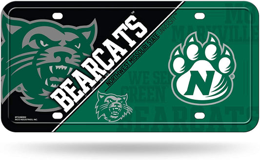 Northwest Missouri State University Bearcats Metal Auto Tag License Plate, Split Design, 6x12 Inch
