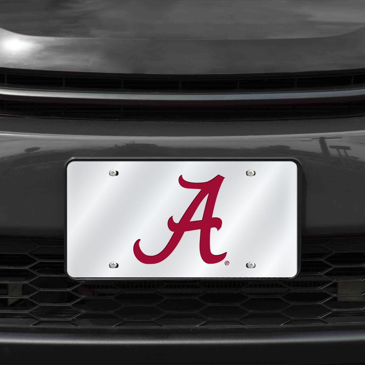 University of Alabama Crimson Tide Premium Laser Cut Tag License Plate, Mirrored Acrylic Inlaid, 12x6 Inch