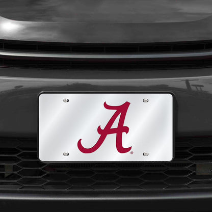University of Alabama Crimson Tide Premium Laser Cut Tag License Plate, Mirrored Acrylic Inlaid, 12x6 Inch