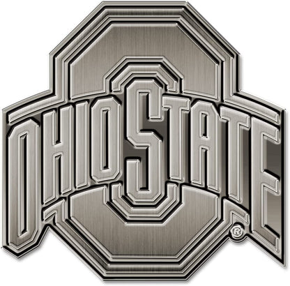 Ohio State University Buckeyes Solid Metal Auto Emblem Antique Nickel for Car/Truck/SUV