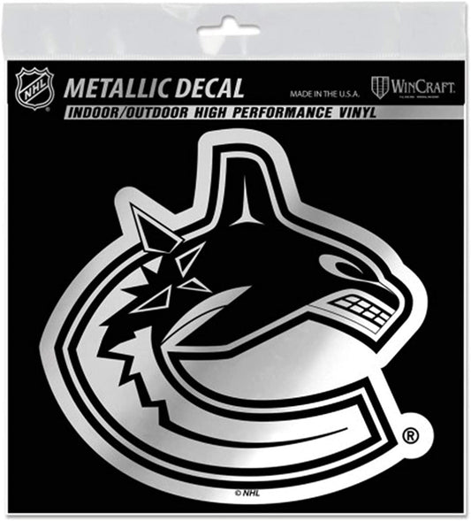 Vancouver Canucks 6 Inch Sticker Decal Chrome Color Design Flat Vinyl Auto Home
