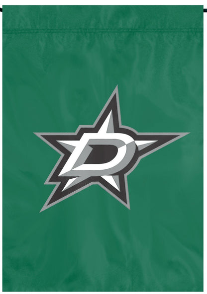 Dallas Stars Garden Flag Banner Applique Embroidered Nylon 12.5 x 18 Inch