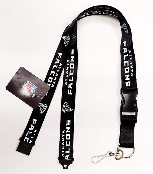 Atlanta Falcons Blackout Design Premium Lanyard Keychain Double Sided Breakaway Safety Design Adult 18 Inch