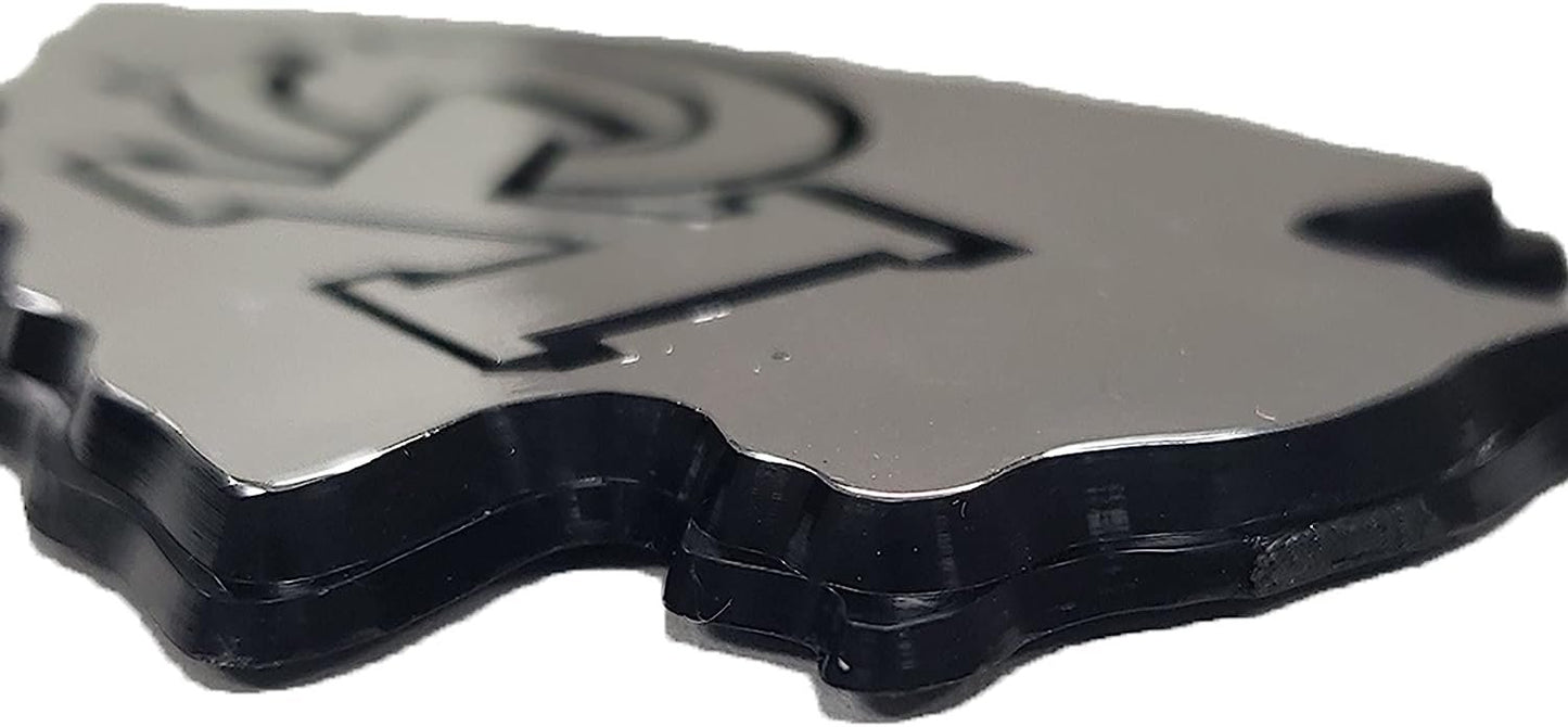 University of Washington Huskies Silver Chrome Color Auto Emblem Raised Molded Adhesive Tape Backing