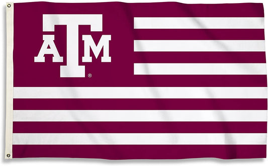 Texas A&M University Aggies Premium 3x5 Feet Flag Banner, Stripes Design, Metal Grommets, Outdoor Use, Single Sided