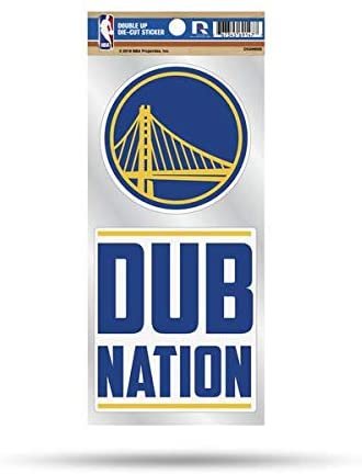Golden State Warriors 2-Piece Double Up Die Cut Sticker Decal Sheet, 4x8 Inch
