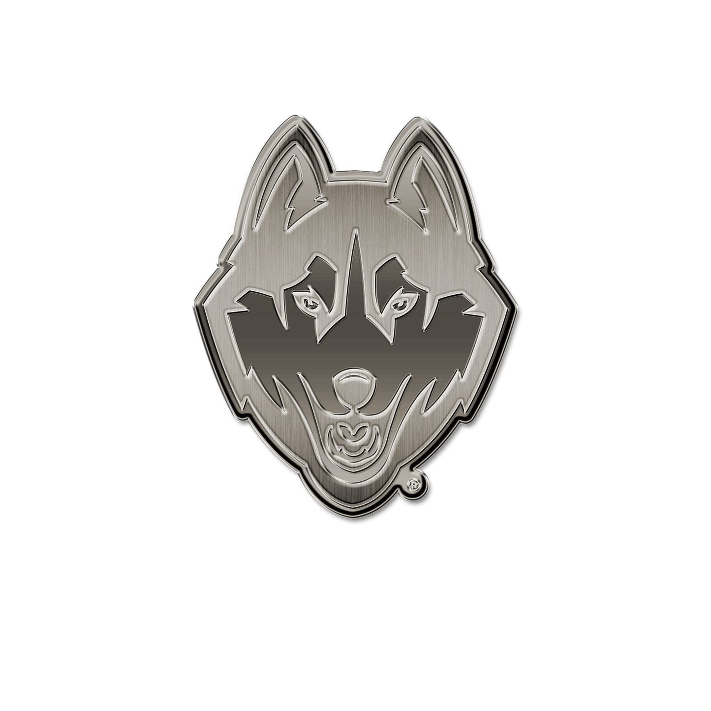 Rico Industries NCAA Connecticut Huskies Antique Auto Emblem Antique Nickel Auto Emblem for Car/Truck/SUV