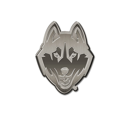 Rico Industries NCAA Connecticut Huskies Antique Auto Emblem Antique Nickel Auto Emblem for Car/Truck/SUV