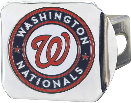 Washington Nationals Hitch Cover Solid Metal with Color Metal Emblem 2" Square Type III
