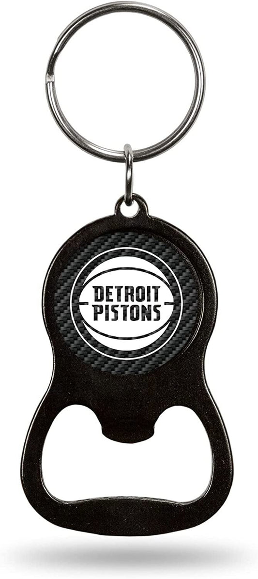 Detroit Pistons Keychain Bottle Opener Carbon Fiber Design Metal Basketball