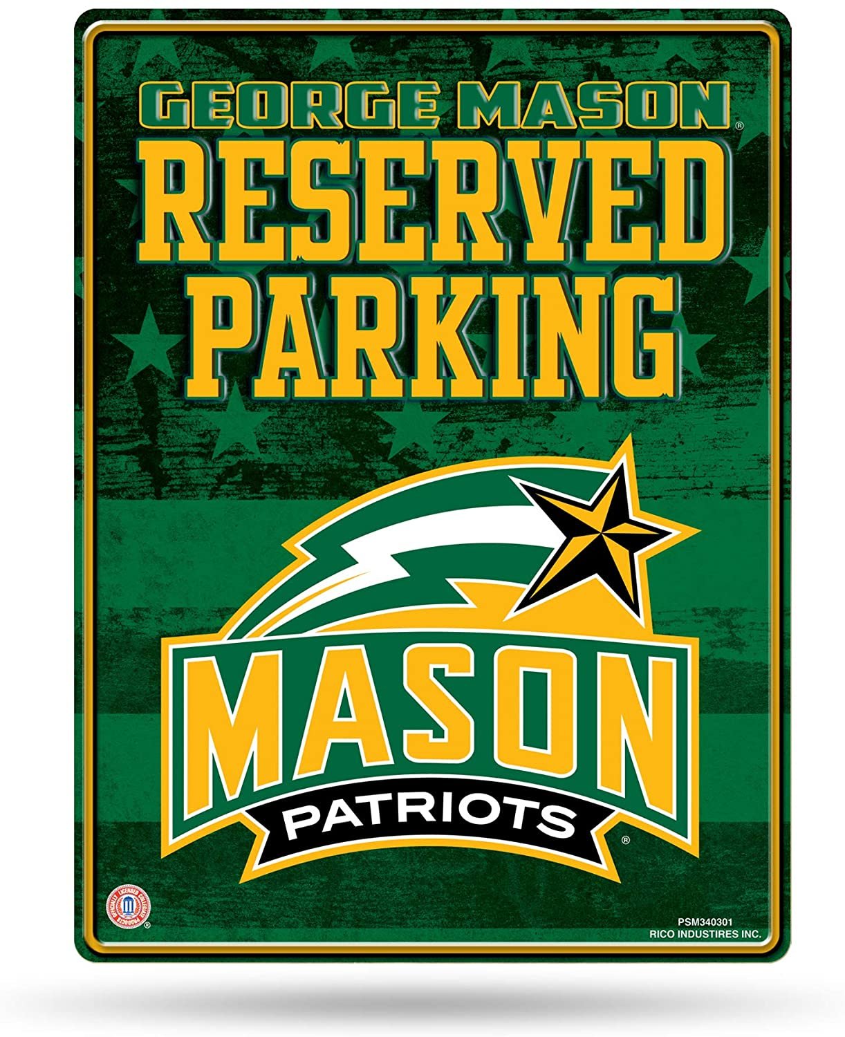George Mason University Patriots Metal Parking Sign