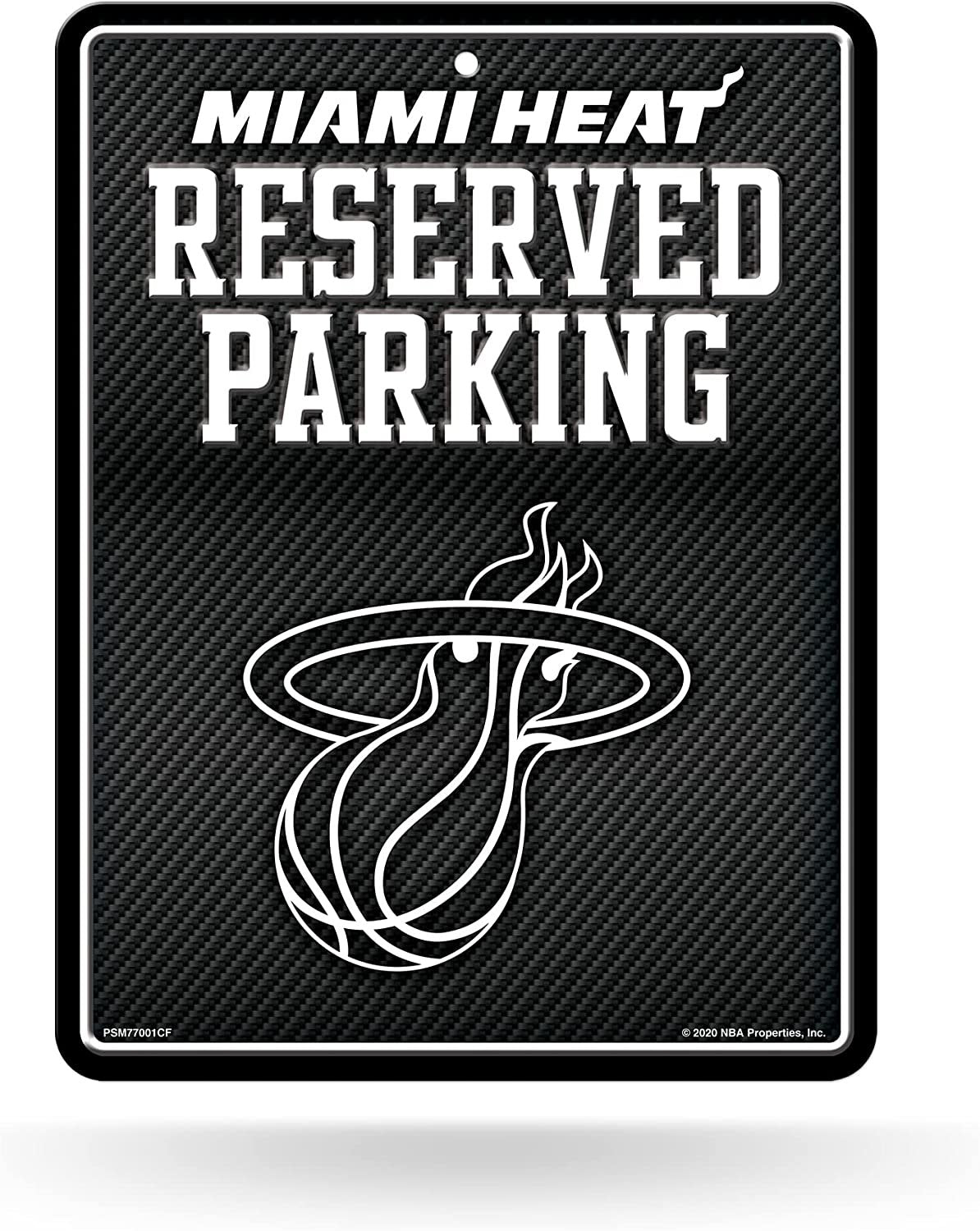 Miami Heat Metal Parking Sign, Carbon Fiber Design 8.5x11 Inch