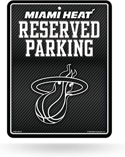 Miami Heat Metal Parking Sign, Carbon Fiber Design 8.5x11 Inch