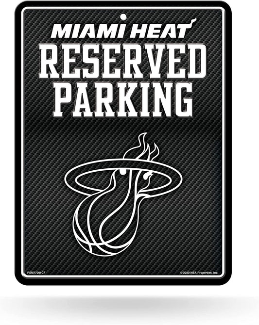 Miami Heat Metal Parking Sign, Carbon Fiber Design 8.5x11 Inch