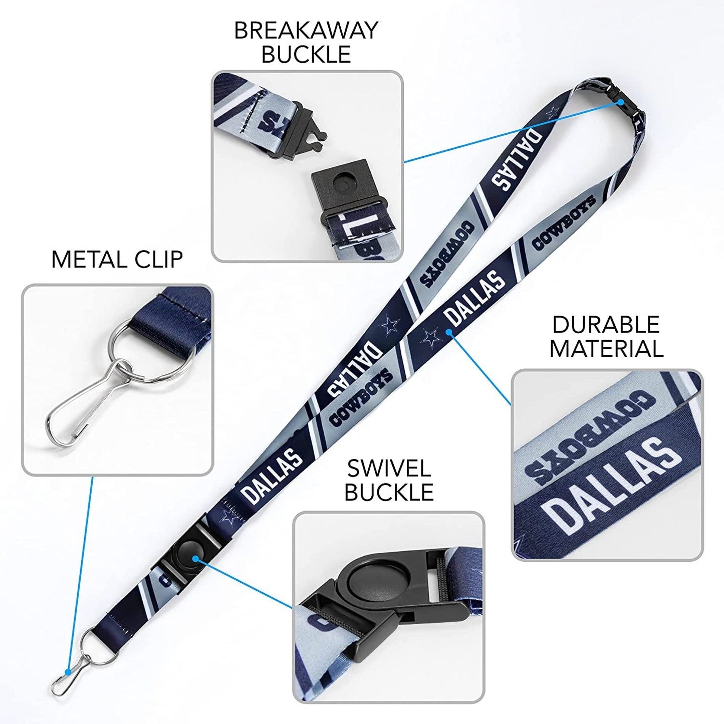 Rico Industries NBA Philadelphia 76ers Safety Breakaway Lanyard