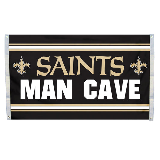 New Orleans Saints Premium Flag Banner, 3x5 Feet, Man Cave Design, Metal Grommets, Indoor Outdoor Display
