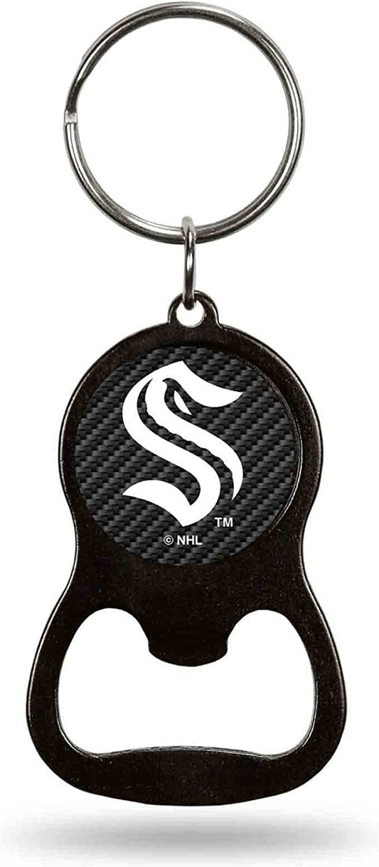 Seattle Kraken Keychain Bottle Opener Carbon Fiber Design Metal Hockey