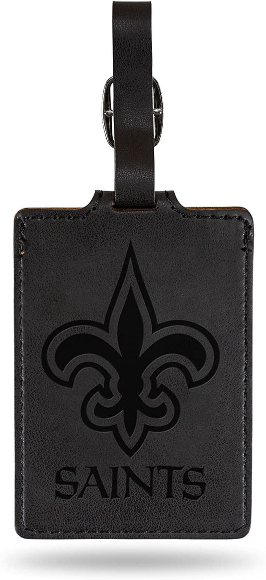 New Orleans Saints Luggage Bag Tag Laser Engraved Ultra Suede Includes ID Card