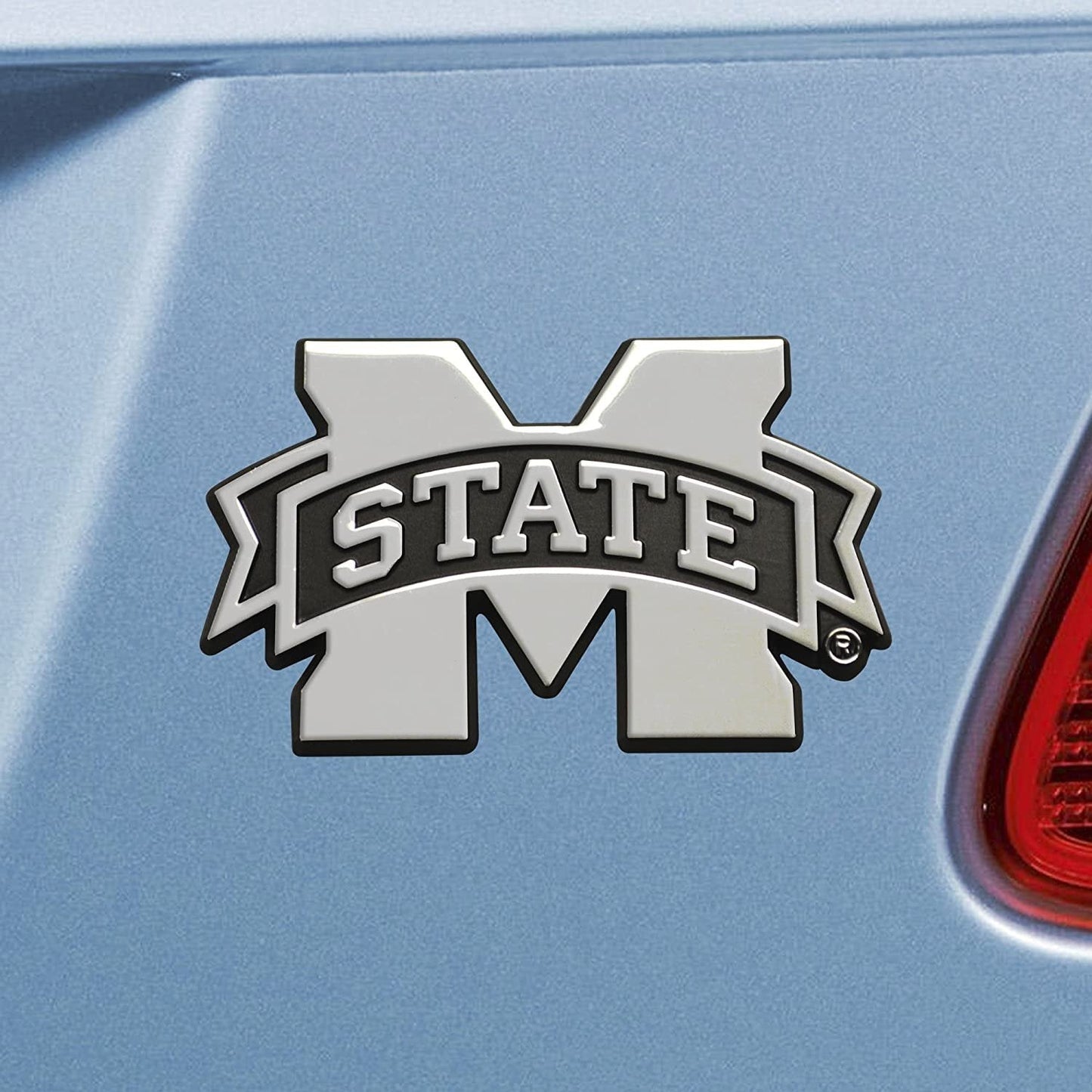 Mississippi State University Solid Metal Raised Auto Emblem Decal Adhesive Backing