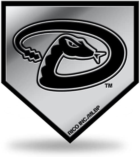 Arizona Diamondbacks Auto Emblem, Silver Chrome Color, Raised Molded Plastic, 3.5 Inch, Adhesive Tape Backing