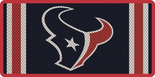 Houston Texans Premium Laser Cut Tag License Plate, Mirrored Acrylic, Inlaid, Jersey Design, 12x6 Inch
