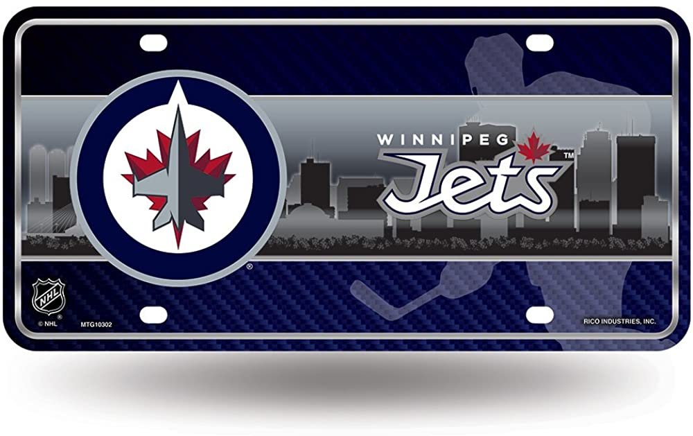 Winnipeg Jets Metal Auto Tag License Plate, City Design, 6x12 Inch