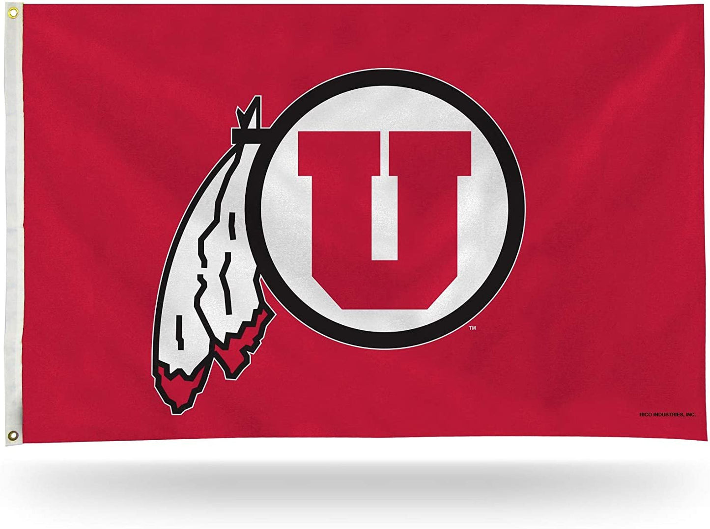 University of Utah Utes Premium 3x5 Feet Flag Banner, Logo Design, Metal Grommets, Outdoor Use, Single Sided
