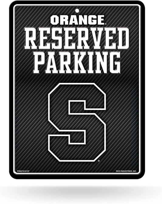 Syracuse University Orange Metal Parking Novelty Wall Sign 8.5 x 11 Inch Carbon Fiber Design
