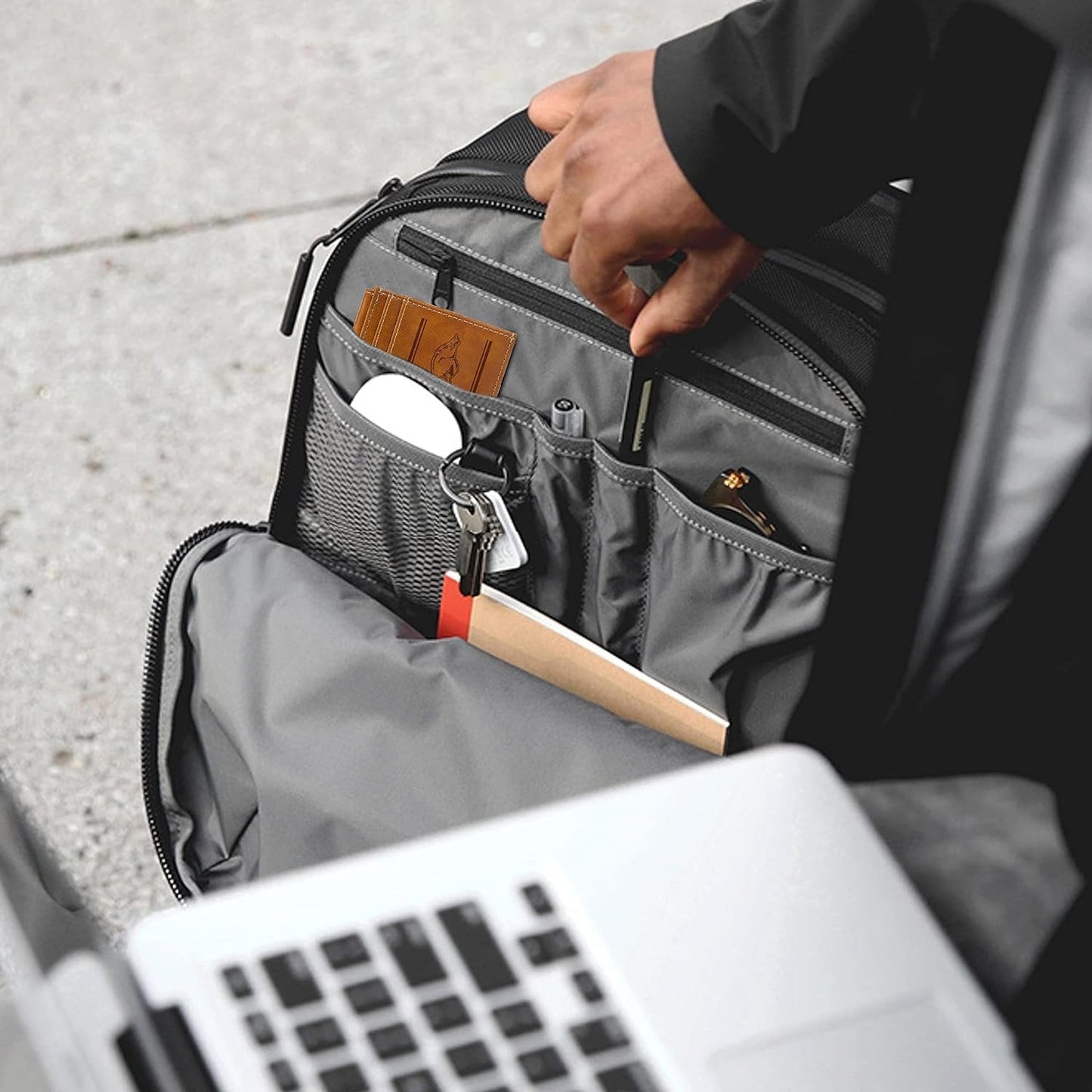 NCAA Arkansas Razorbacks Men’s Front ID Pocket Brown Wallet- Premium 8 Pocket Laser-Engraved Team Logo on Vegan Leather- Minimalist Design, Credit Card Holder- Ideal for Travel or Men’s Gift