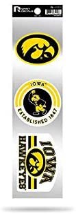 Iowa Hawkeyes 3 Piece Retro Spirit Decals Premium Throwback Stickers
