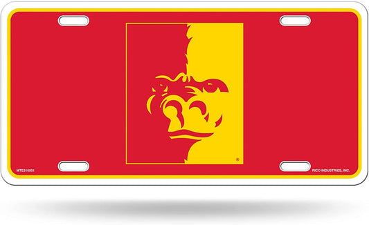 Pittsburgh State University Gorillas Metal Auto Tag License Plate, Team Color Design, 6x12 Inch