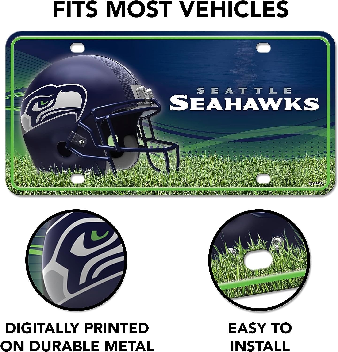 Philadelphia Eagles Metal Tag License Plate 6x12 Inch, Green Circle Design