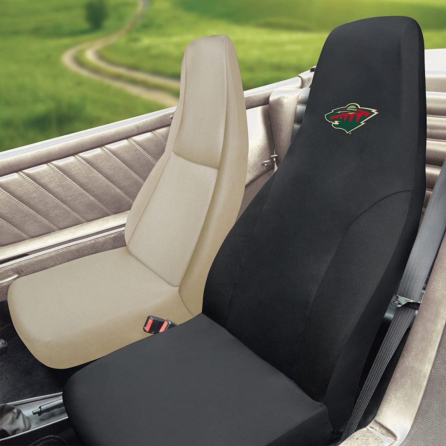 Minnesota Wild Bucket Auto Seat Cover 48x20 Inch Elastic