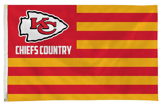 Kansas City Chiefs Premium 3x5 Feet Flag Banner, Country Design, Metal Grommets, Outdoor Use, Single Sided