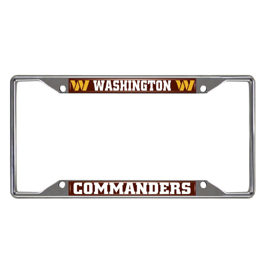 Washington Commanders Metal License Plate Frame Chrome Tag Cover 6x12 Inch