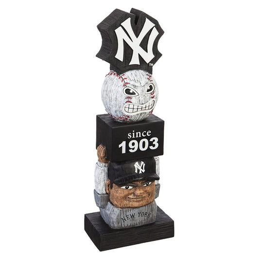 New York Yankees Garden Statue, Tiki Totem Style, Vintage Design, Outdoor or Indoor Use, 16 Inch Tall, Beautiful Hand Painted Resin Construction
