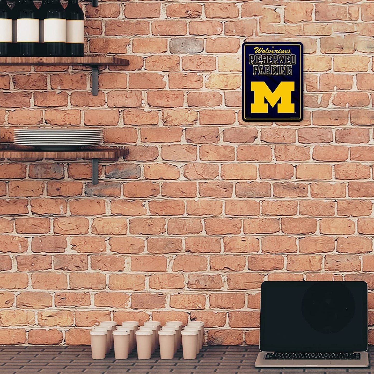 University of Michigan Wolverines Metal Parking Novelty Wall Sign 8.5 x 11 Inch