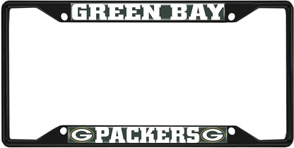 FANMATS 31356 Green Bay Packers Metal License Plate Frame Black Finish