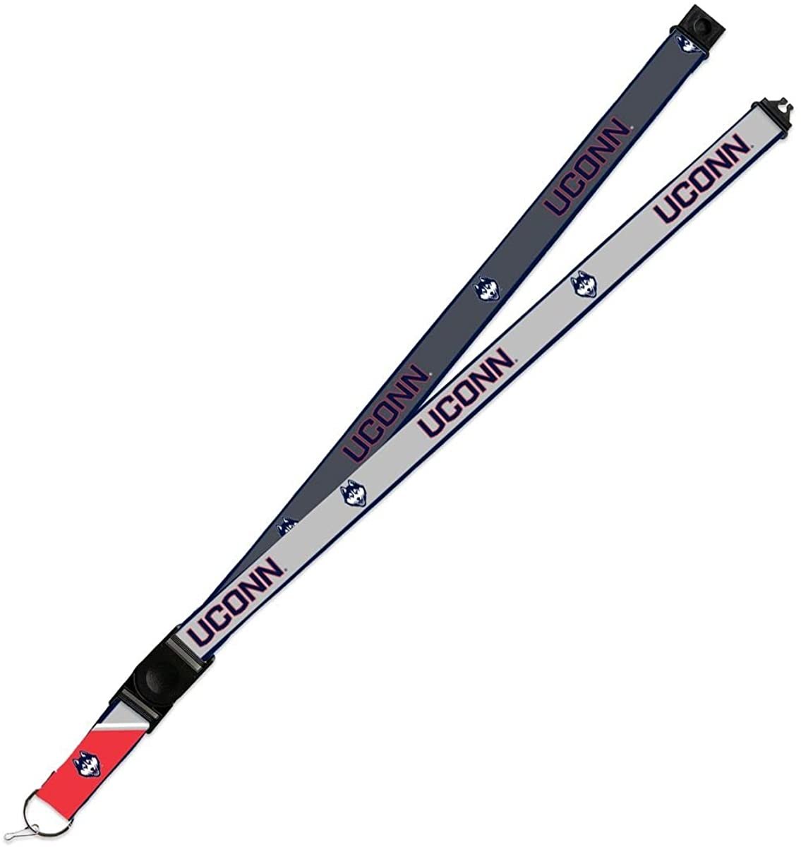 Connecticut Huskies UCONN Lanyard Keychain 2-sided Breakaway Clip GRAY University of
