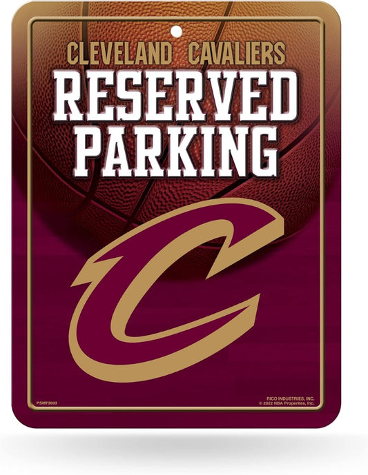 Cleveland Cavaliers Metal Wall Parking Sign, 8.5x11 Inch, Great for Man Cave, Bed Room, Office, Home Decor