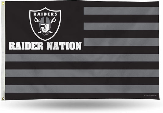 Las Vegas Raiders Premium 3x5 Feet Flag Banner, Team Flag Design, Outdoor Indoor Use, Single Sided