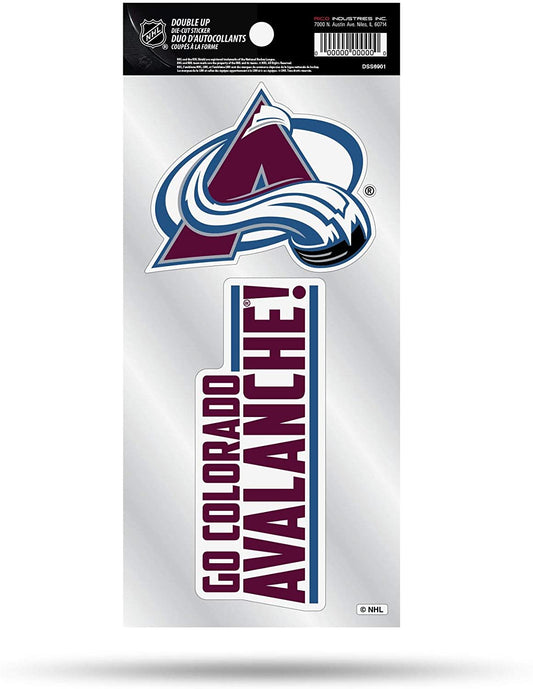 NHL Colorado Avalanche Double Up Die Cut 2-Piece Sticker Sheet