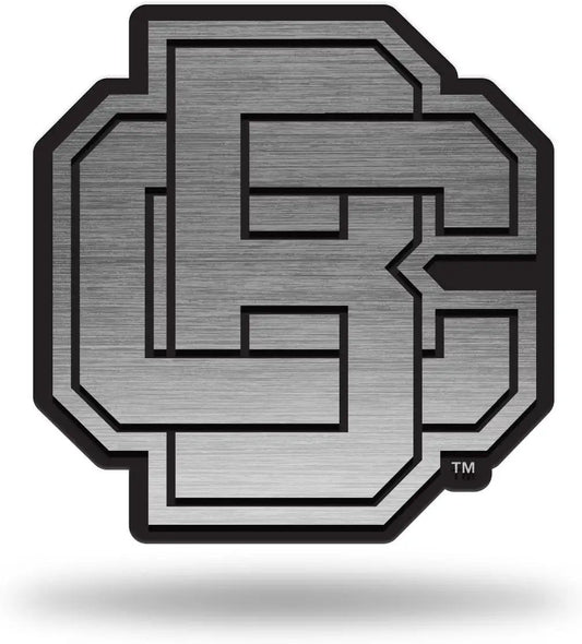 Bethune Cookman University Wildcats Premium Solid Metal Raised Auto Emblem, Antique Nickel Finish, Shape Cut, Adhesive Backing