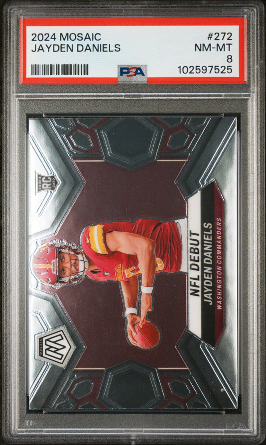 Graded 2024 Panini Mosaic Jayden Daniels #272 Rookie RC Football Card PSA 8 Near Mint