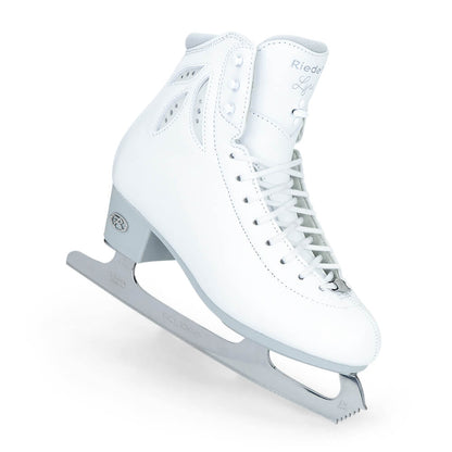 Riedell Lyra figure skate set, white angle