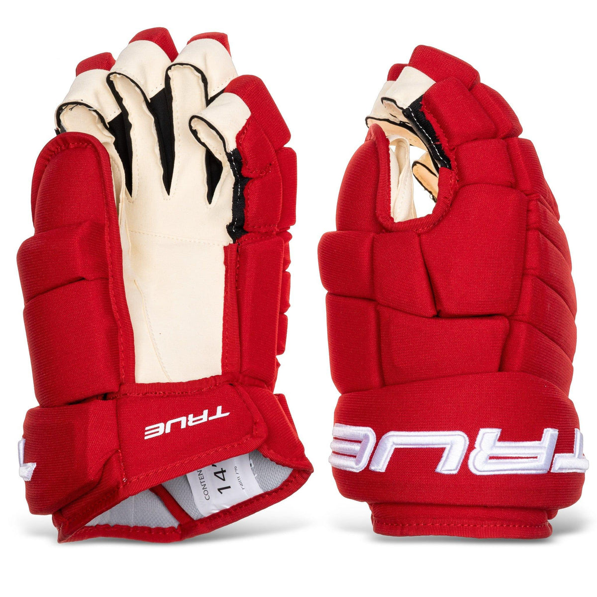 TRUE Classic Fit Pro 4-Roll Senior Hockey Glove Red / 14"