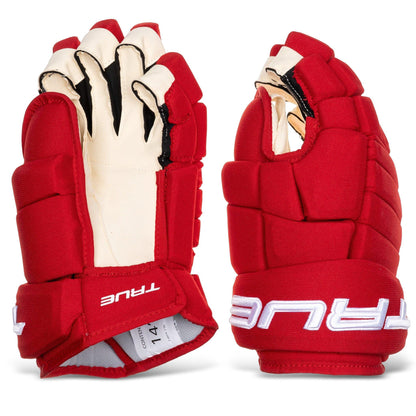 TRUE Classic Fit Pro 4-Roll Senior Hockey Glove Red / 14"