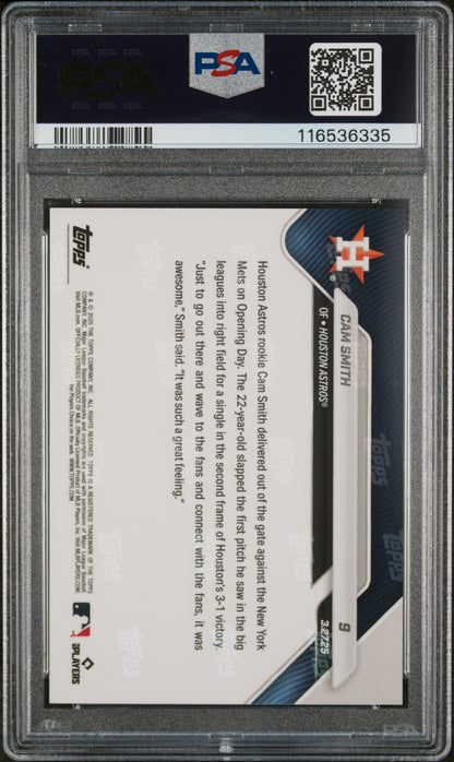 Graded 2025 Topps Now Cam Smith #9 Rookie RC Baseball Card PSA 10 Gem Mint