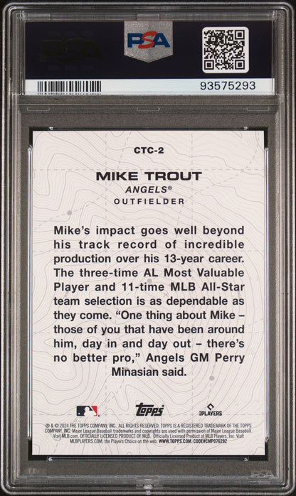 Graded 2024 Topps Mike Trout #CTC2 City to City Baseball Card PSA 10 Gem Mint
